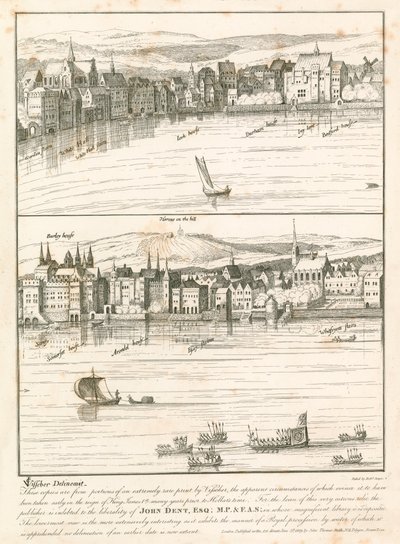 The Strand, Londra, dal fiume Tamigi nel XVII secolo da English School