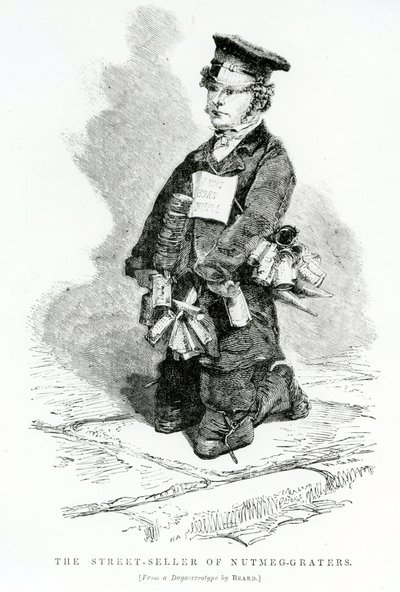 Il venditore ambulante di grattugie per noce moscata, c.1840 da English School