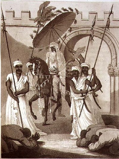 Il Sultano del Marocco esce per dare udienza, pub. da Henry Colburn da English School