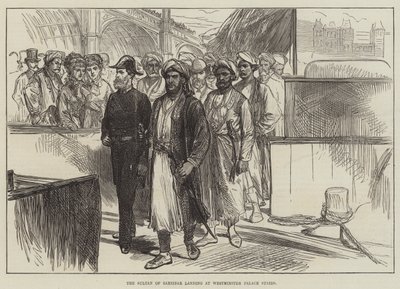 Il sultano di Zanzibar sbarca alle scale del Palazzo di Westminster da English School