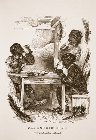 La casa degli spazzini, illustrazione da London Labour and London Poor di Henry Mayhew, pub. 1862 da English School