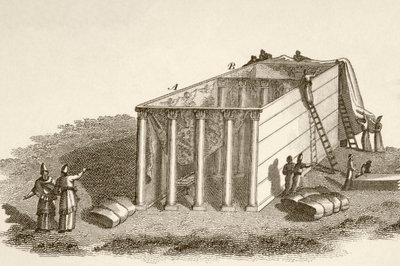 Il Tabernacolo nel Deserto scoperto (litografia) da English School
