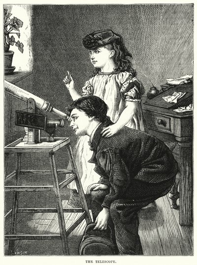Il telescopio (incisione) da English School