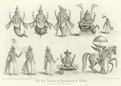 I dieci avatar o incarnazioni di Vishnu da English School