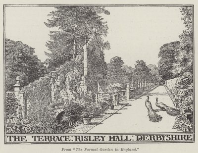 La terrazza, Risley Hall, Derbyshire (incisione) da English School