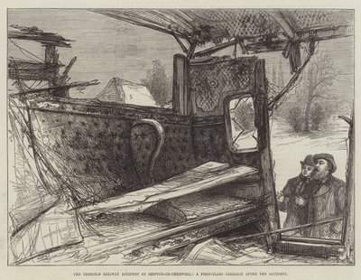 Il terribile incidente ferroviario a Shipton-on-Cherwell, una carrozza di prima classe dopo l