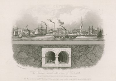 Il tunnel del Tamigi con vista su Rotherhithe da English School