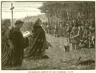 Il servizio di ringraziamento sul campo di Agincourt da English School
