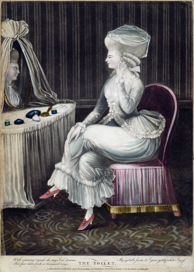 La toilette, pub. da Robert Sayer e J. Bennett, 1780 da English School