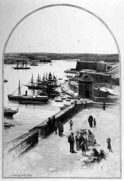 La cima del Grand Harbour, Valetta, Malta, da 