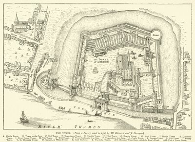 La Torre, da un rilievo fatto nel 1597 da W Haiward e J Gascoyne da English School
