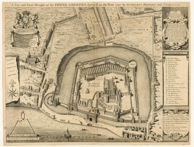 La Torre di Londra rilevata nel 1597 da English School