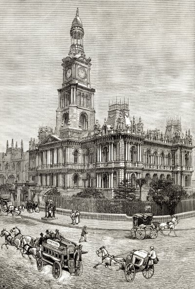 Il municipio, Sydney, c.1880, da 