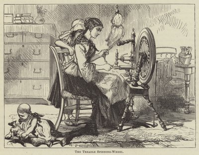 La ruota di filatura a pedale da English School