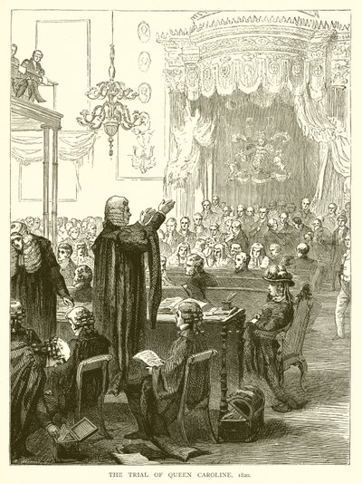 Il processo della regina Carolina, 1820 da English School