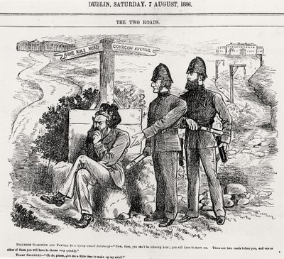 Le Due Strade, illustrazione, pub. 7 agosto 1886 da English School