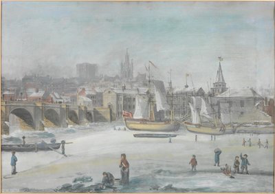 Il ponte di Tyne - Il grande gelo, 1784 da English School