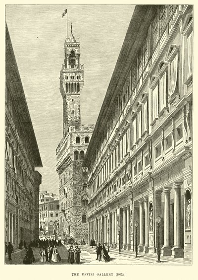 La Galleria degli Uffizi, 1865 da English School