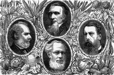 Il Sistema Vegetariano - Alcuni membri principali della Vegetarian Society, pubblicato in The Graphic, 1874 da English School