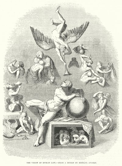 La visione della vita umana (incisione) da English School