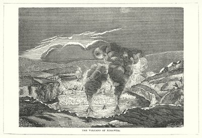 Il vulcano di Kirawra (incisione) da English School