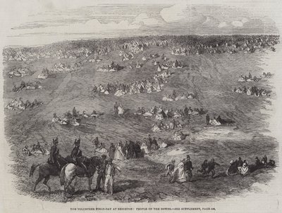 La Giornata dei Volontari a Brighton, Persone sulle Colline (incisione) da English School