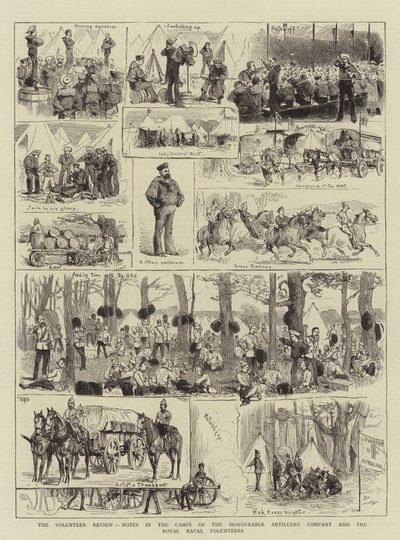 La revisione dei volontari, note nei campi della Honourable Artillery Company e dei Royal Naval Volunteers da English School