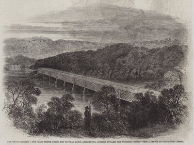 La Guerra in America, il Ponte a Catena sul Potomac sopra Georgetown, vista verso la Riva della Virginia da English School