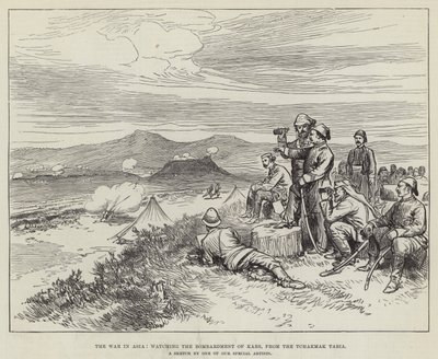 La guerra in Asia, osservando il bombardamento di Kars, dal Tchakmak Tabia da English School