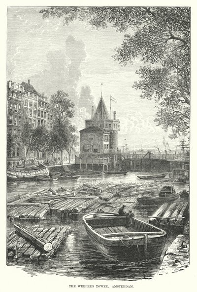 La Torre del Piangente, Amsterdam (incisione) da English School