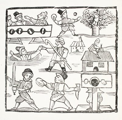 Il viaggiatore gallese, o Il gallese sfortunato di Humphrey Cornish, illustrazione da Chap-books del XVIII secolo di John Ashton, pub. 1882 da English School