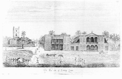 Il lato ovest di Bombay Green, India, da Viaggio nelle Indie Orientali di John Henry Grose, 2a edizione, 1766 da English School