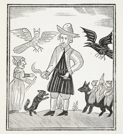 La Strega dei Boschi, illustrazione da Chap-books of the Eighteenth Century di John Ashton, pub. 1882 da English School
