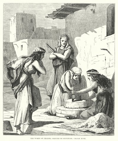 Le donne di Caldea ridotte in schiavitù, Isaia XLVII (incisione) da English School