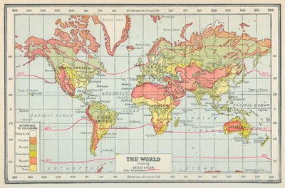 Il mondo con la vegetazione (litografia a colori) da English School