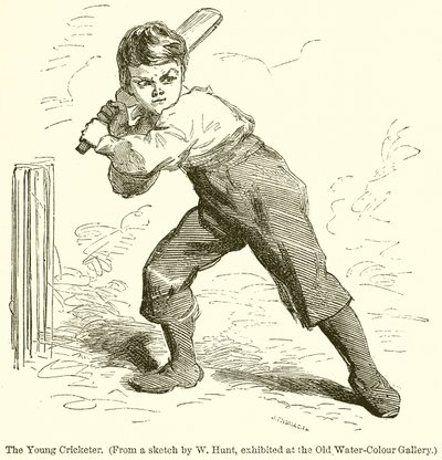 Il giovane giocatore di cricket da English School