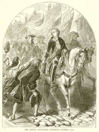 Il giovane pretendente che entra a Dundee, 1715 da English School