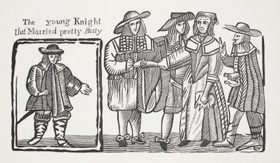Il giovane cavaliere che sposò la bella Betty, illustrazione da Chap-books del XVIII secolo di John Ashton, pub. 1882 da English School