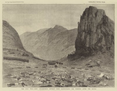 La Guerra Zulu, la Ritirata di Lord Chelmsford da Isandlwhana la Mattina dopo la Battaglia da English School