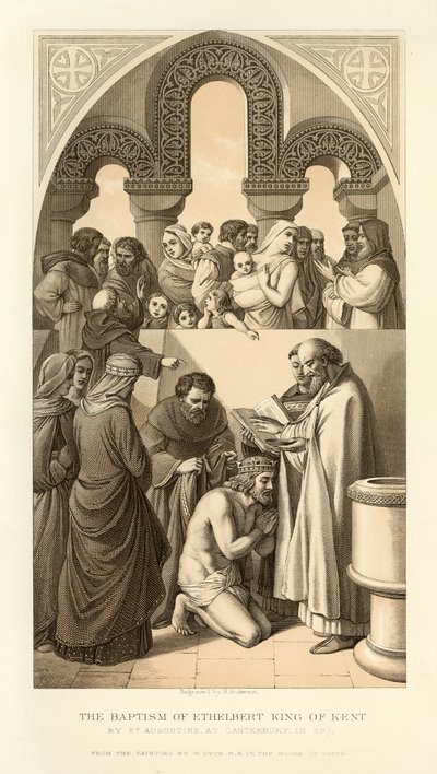 Il battesimo di Ethelbert Re del Kent da English School