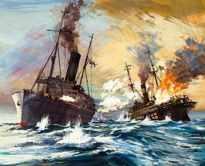 La battaglia tra il britannico Alcantara e il tedesco Grail nella Prima Guerra Mondiale da English School