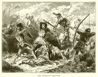 La battaglia di Azincourt da English School
