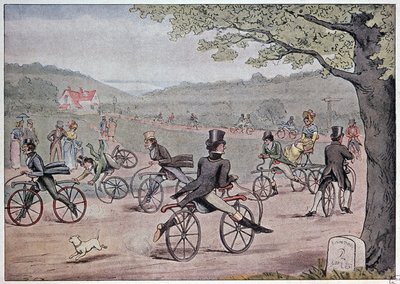La bicicletta nel 1819 - da una stampa inglese dell