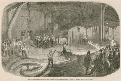 La fusione del grande orologio del Palazzo di Westminster a Norton, Stockton-on-Tees da English School