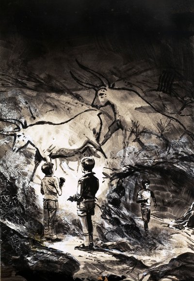 Le pitture rupestri di Lascaux vicino a Montignac in Francia da English School
