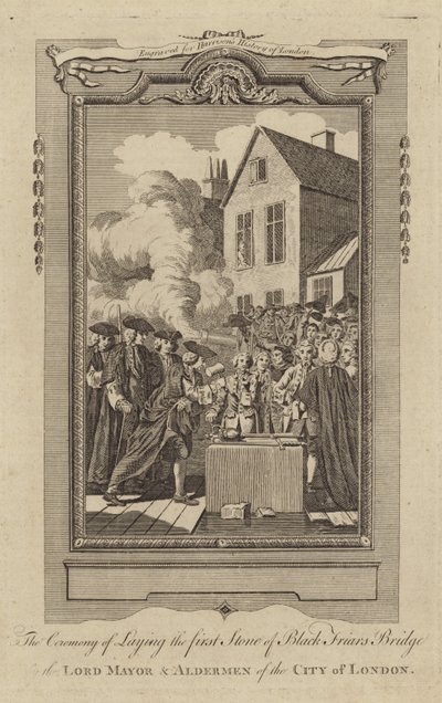 La cerimonia della posa della prima pietra del Ponte Black Friars da English School