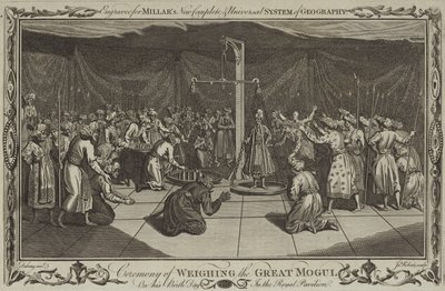 La cerimonia di pesatura del Gran Mogol nel giorno del suo compleanno da English School