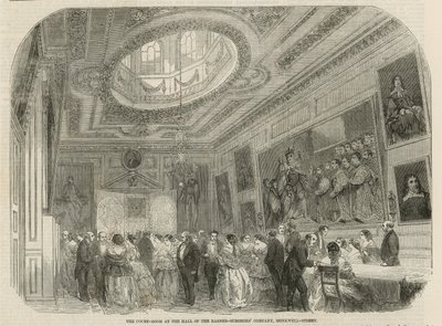 La sala del tribunale nella sede della Barber-Surgeons Company, Monkwell Street, Londra da English School