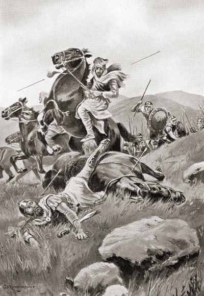 La morte di Masistio mentre guidava un attacco di cavalleria contro le forze greche, da Hutchinson