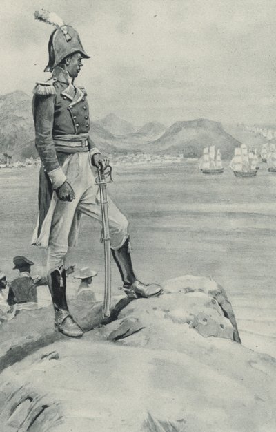 La morte del povero Toussaint Louverture si avvicina, il leader nero osserva la flotta in arrivo inviata da Napoleone per la sua distruzione da English School